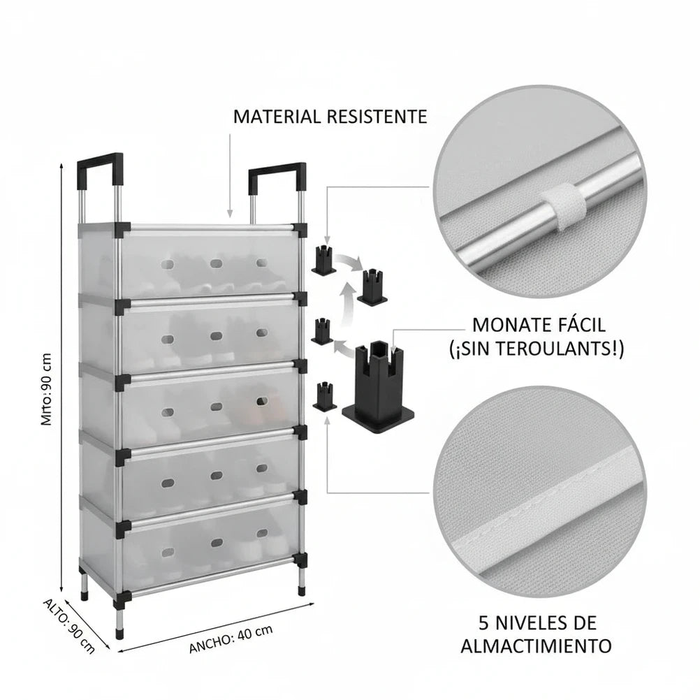 MEGA OFERTA - Zapatero De 5 Niveles Con Tapa