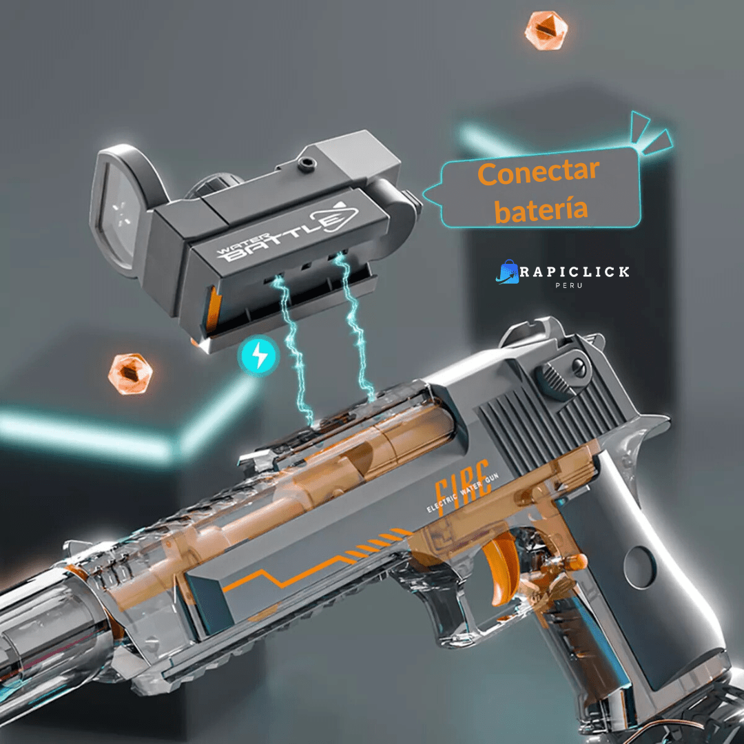 DesertEagle Pistola De Agua Eléctrica Con Luces Transparente - [PROMOCIÓN DISPONIBLE SOLO HOY]