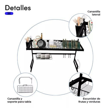 OrdenaPro Escurridor y Organizador de Platos 85 CM en Acero Inoxidable - [PROMOCIÓN DISPONIBLE SOLO HOY]