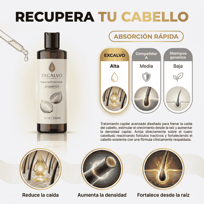 EXCALVO💆‍♂️ shampoo nutricional de cebolla🧅 canela y gengibre 🌿