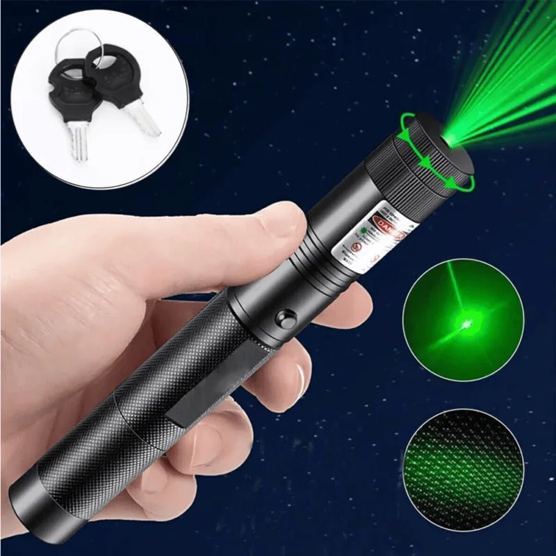 LumiX - Laser Verde UltraLight Recargável – Potente, 6 Modos, Alcance 10km+