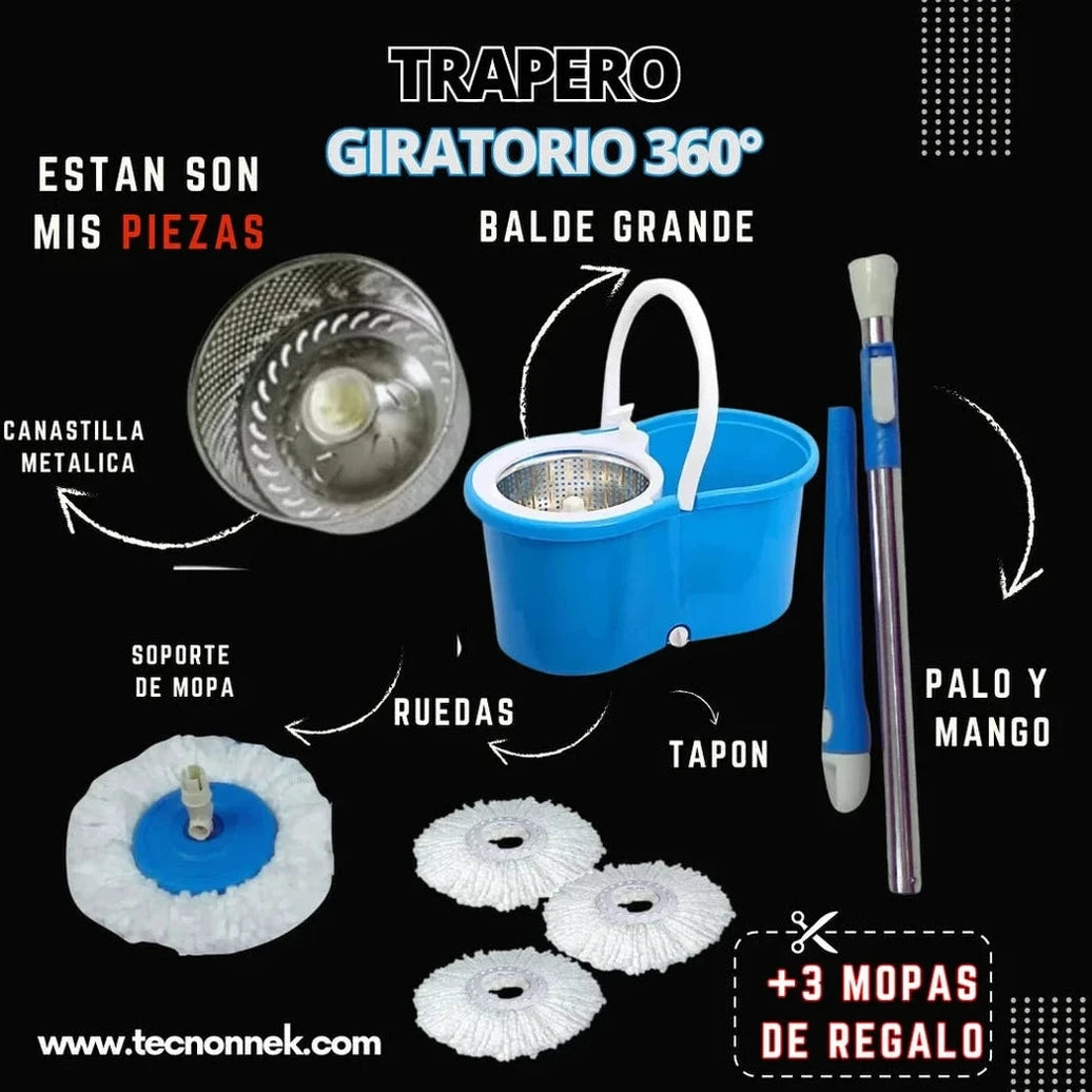 Trapeador Giratorio 360° Autoescurrible - Imagen 6