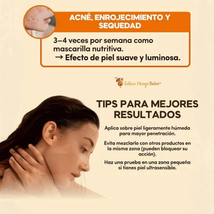 Tallow Honey Balm - Bálsamo Orgánico de Sebo de Res y Miel Hidratación Ancestral