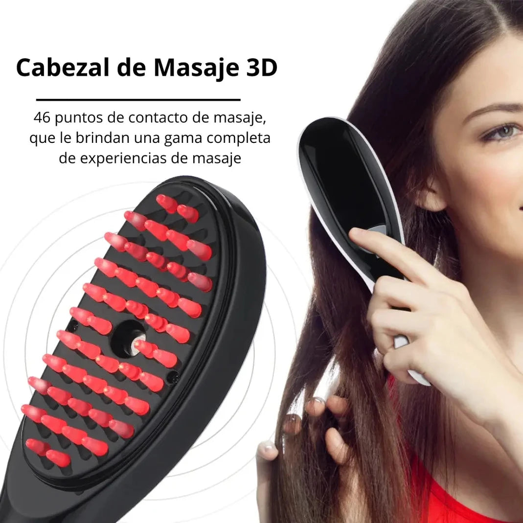 Cepillo masajeador con vapor y fototerapia LED