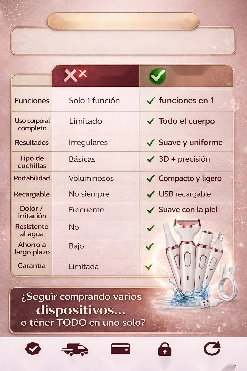Depiladora Eléctrica Multifuncional - Imagen 5